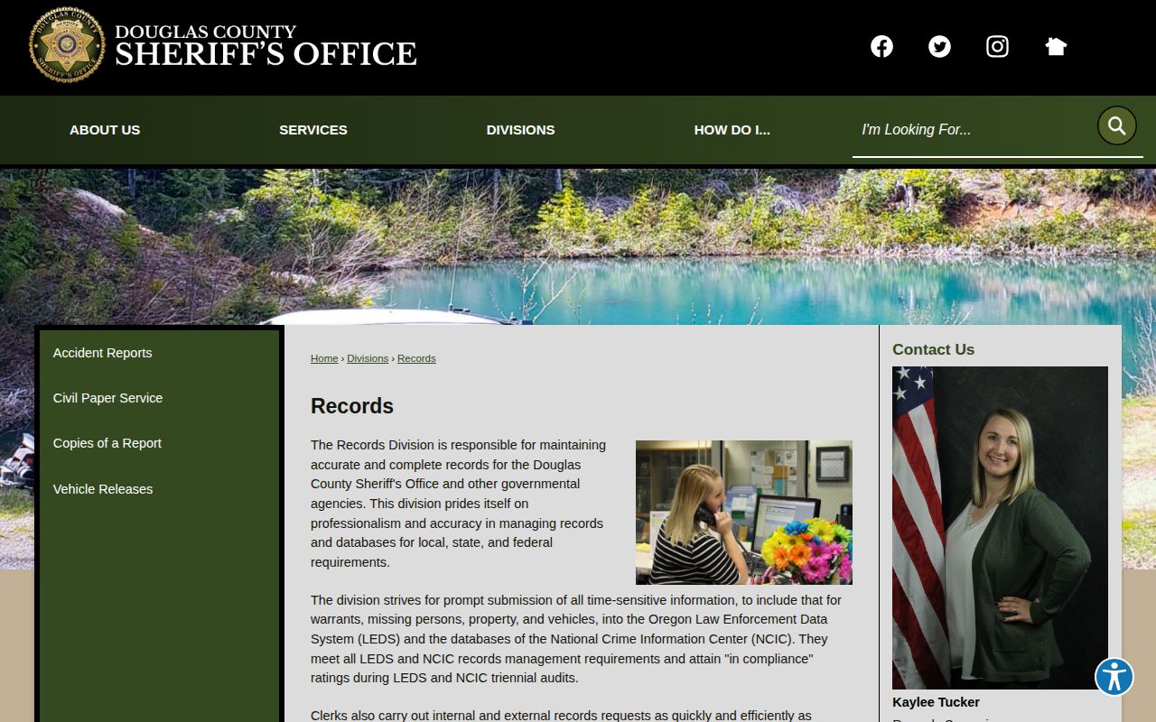 Douglas County warrant record contact at DCSO Records