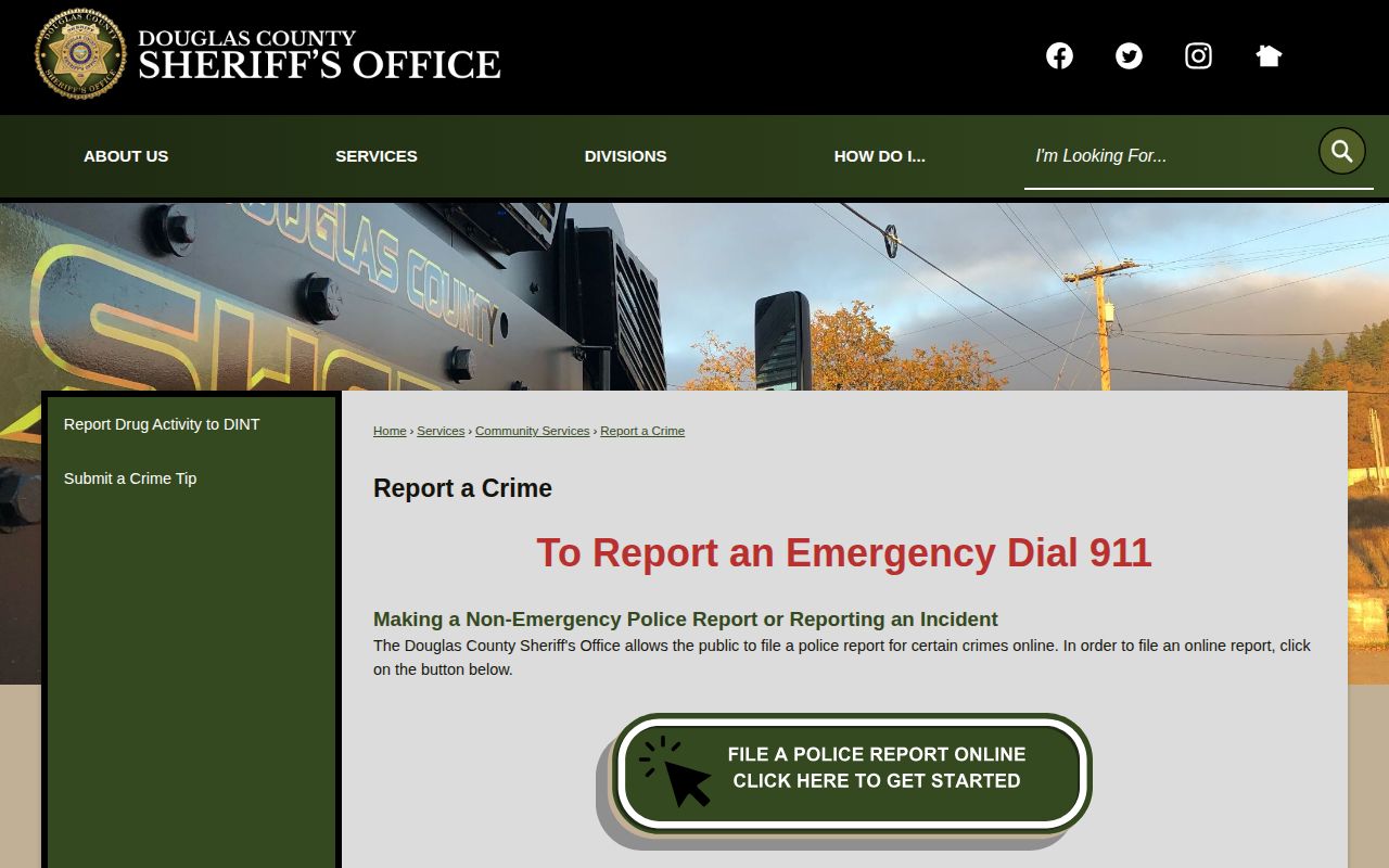 Douglas County official crime tip route for warrant information